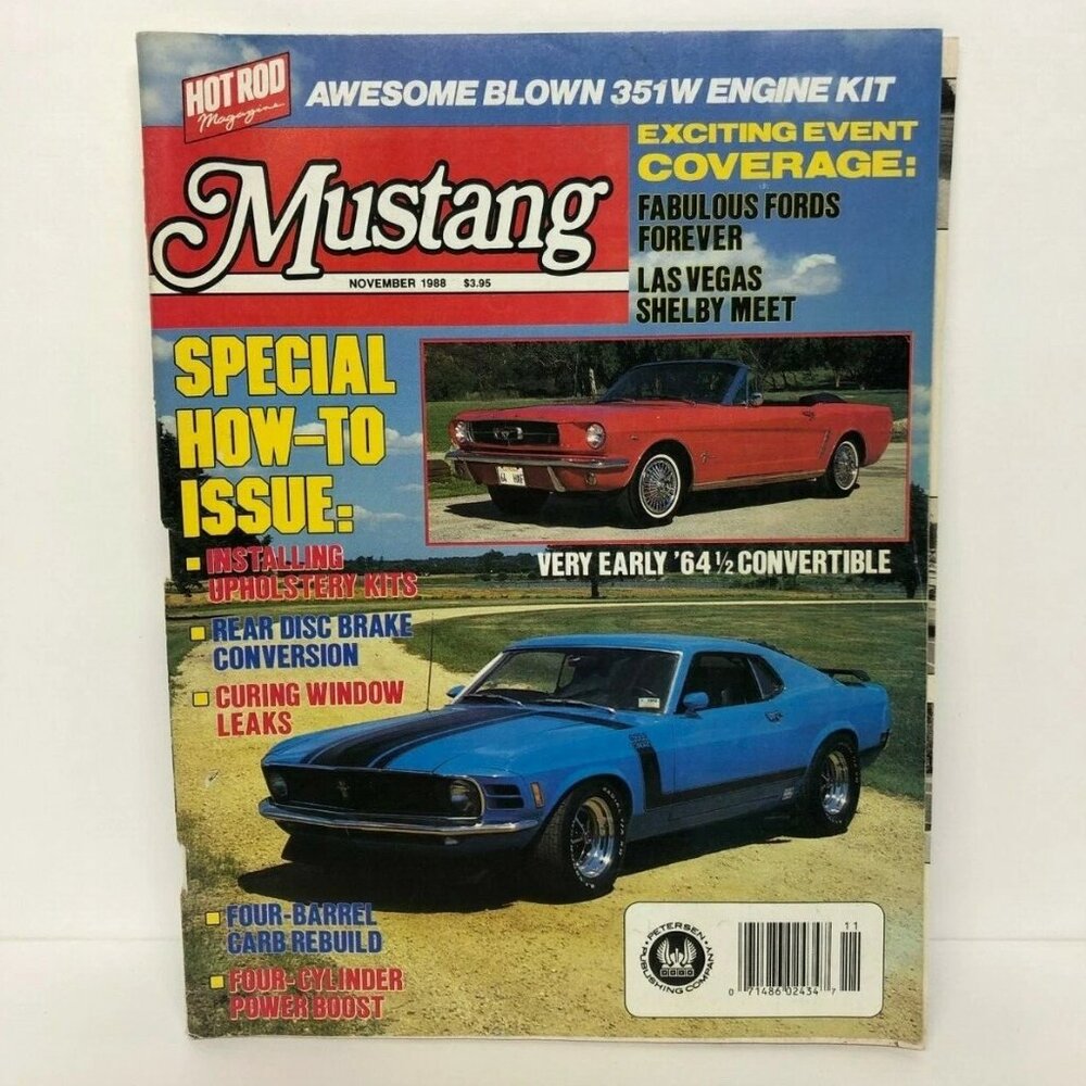 Vintage Car Magazine Mustang by Hot Rod November 1988 - Special How to Issue